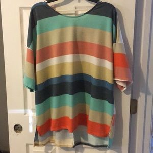 Slouchy style striped top (size: 2X)